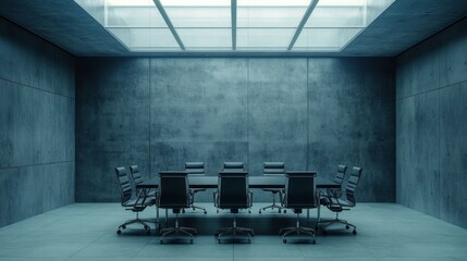 Poster - A large room with a long table and chairs