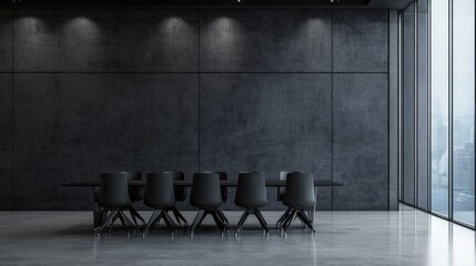 Poster - A large room with a long table and many chairs