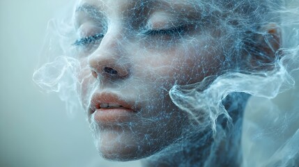 Aufkleber - AI-Powered Avatars Controlling Humans via Interconnected Neural Networks:A Futuristic Concept of Technology,Automation,and Digital Influence.