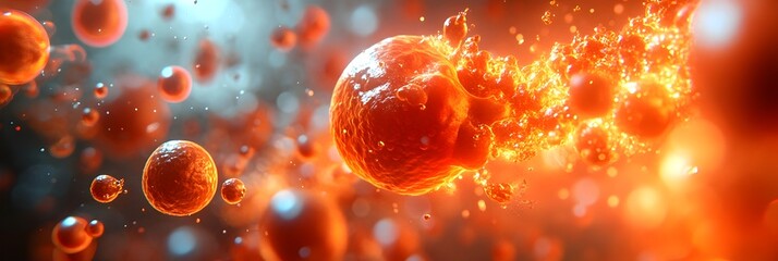 Leinwandbilder - Dramatic and chaotic explosion of intense fiery energy and power bursting forth with destructive force,filling the frame with a firestorm of combustion and incandescence.