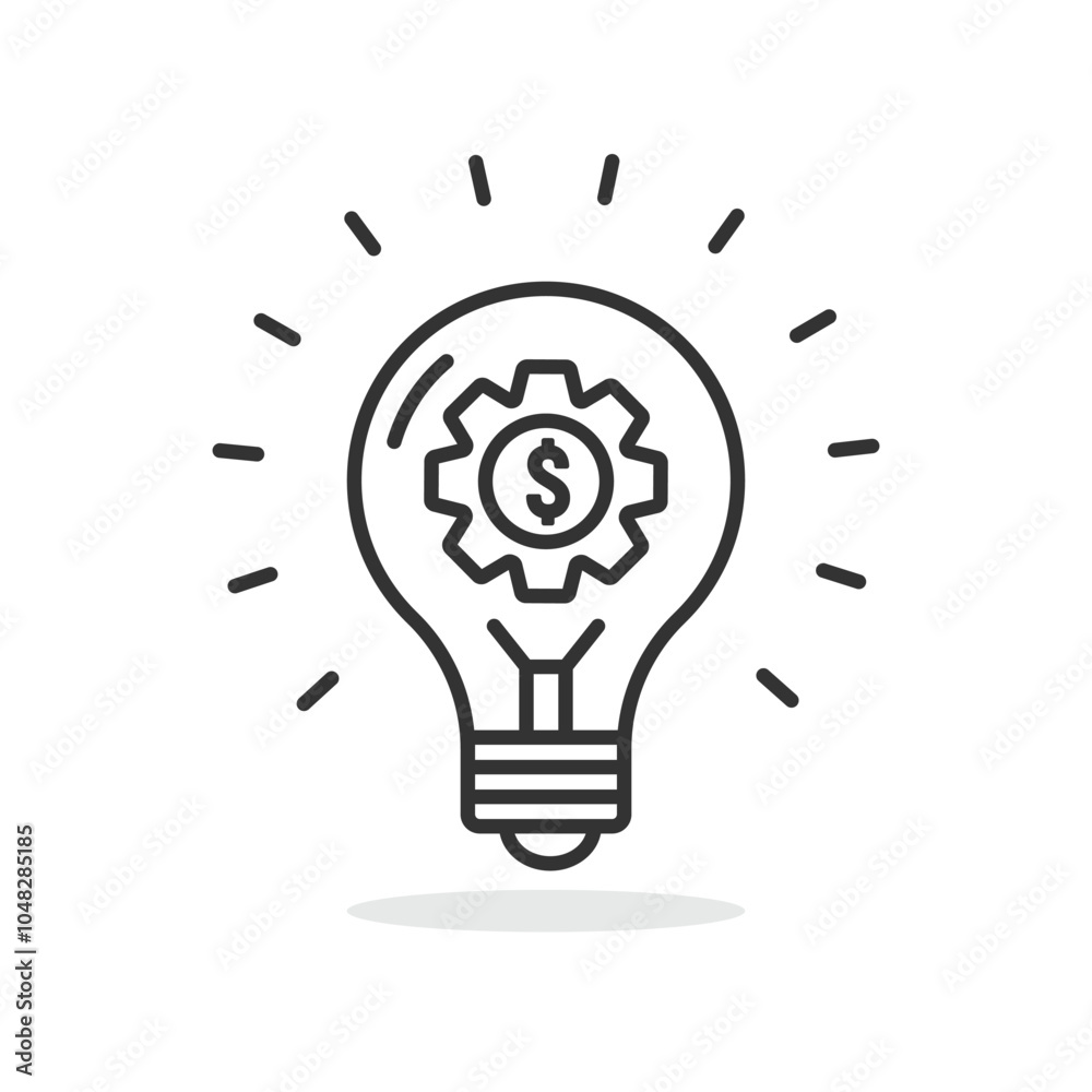 Bulb doodle icon simple flat style vector illustration. Stock Vector ...