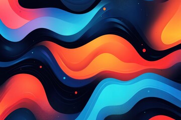 Poster - Cover designs and backgrounds, vibrant abstract illustrations, digital artwork. Flowing line shapes, geometric dynamic graphic elements, creative prints and gradient colorful abstract cover designs
