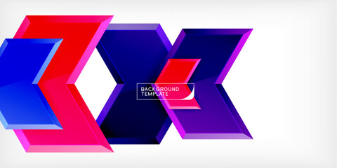 Poster - Vector 3d arrow techno design template