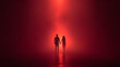 © Galeno - red backlit couple ya paranormal fantasy surrounded mist glowing light