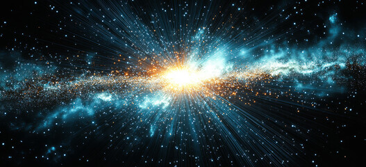 Wall Mural - a galaxy with a bright star in the middle. the galaxy is filled with stars and is very bright