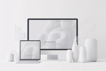 Poster - Modern website layout with parallax scrolling effect, trendy web design feature, immersive user experience.
