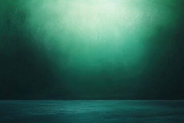 Poster - Gradient emerald backdrop featuring soft grainy radiance and textured light-dark variation for artistic header layout with space for text