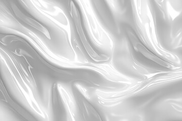Fototapete - Elegant silky white glimmering waves on a transparent textured surface. Abstract flowing elevated marble surface, protrusion, or relief map. Simple wide background design. Three-dimensional imagery