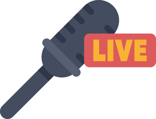 Wall Mural - Microphone recording live stream audio content, perfect icon for podcasts