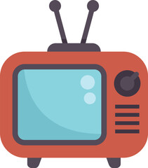 Poster - Classic television design with rabbit ear antenna up, symbolizing entertainment and communication technology
