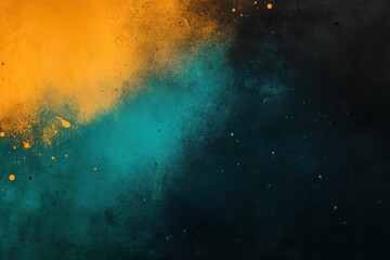 Poster - Gradient background in teal, orange, and black with grainy texture for posters, banners, or landing pages