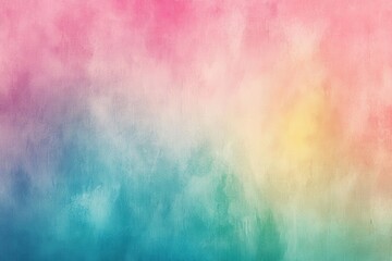 Poster - Vibrant gradient canvas: gentle rainbow pattern featuring shades of pink, blue, green, and yellow in a soft and grainy design