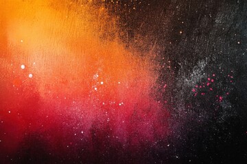 Poster - Colorful gradient backdrop with textured grain, highlighting bright red, orange, and white dots on a dark surface, including a noisy effect