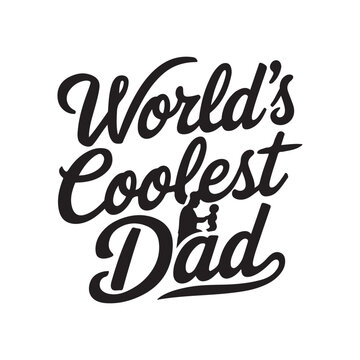 Coolest Dad Ever Silhouette Minimalist Typography Design