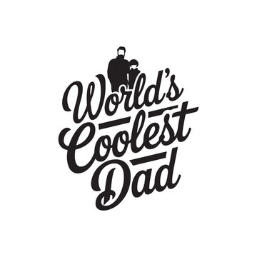 Coolest Dad Ever Silhouette Minimalist Typography Design