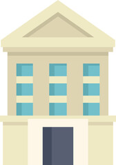 Poster - beige bank building with columns showing financial institution exterior, isolated on white backgroun