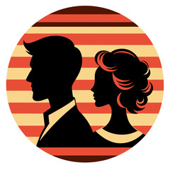 Wall Mural - illustration of a couple