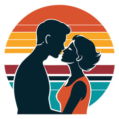 Sticker - silhouette of a couple