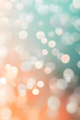 Sticker - Abstract blur bokeh background. Blurred mint green, peach orange and white silver colors bokeh background