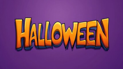 The Word HALLOWEEN in Cartoon Text Form Featuring Bold, Playful Letters Without Background Showcasing Fun and Festive Style