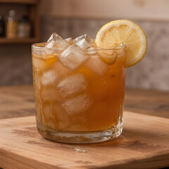 glass of lemonade close up food photography