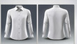 © Abul - The mockup features a plain long sleeve collared shirt design, showcasing its front and back views for a 3D rendering and 3D illustration presentation.