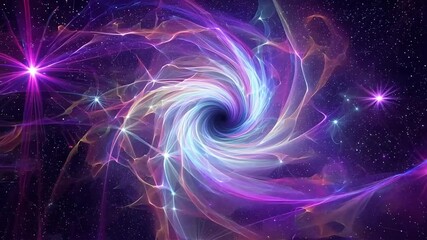 Wall Mural - video background animation stars 4k colorful seamless nebula overlay looping fractal virtual space u