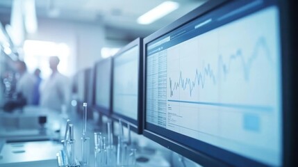 Poster - A Line Graph Displayed on a Computer Monitor in a Laboratory Setting
