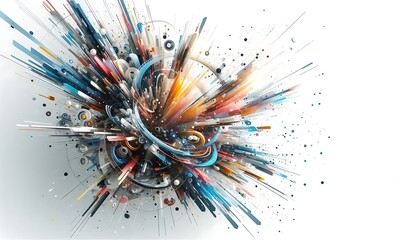 Poster - A futuristic abstract image with curved lines and light effects. Ideal for tech and design themes