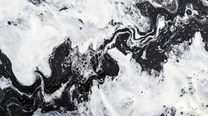 Poster - Abstract black and white pattern in water, viewed from above as ripples distort the shapes under a clear, sunny sky.