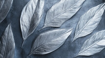 A leafy silver leaf with a shiny, reflective surface