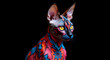 © vvicca - A cat with colorful paint on its face and ears