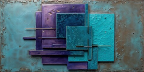 Abstract Metal Geometric Wall Sculpture