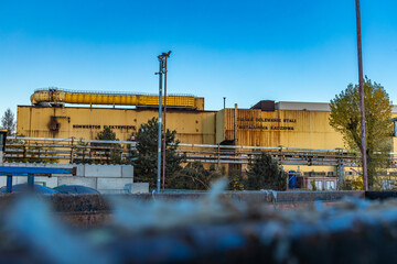 Buildings of an old closed factory, steelworks, steel production, Czestochowa