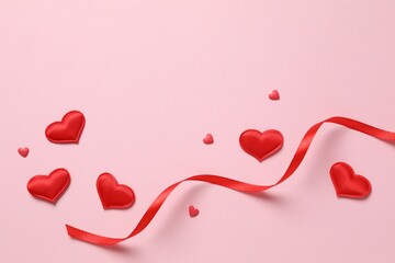 Beautiful hearts on a colored background