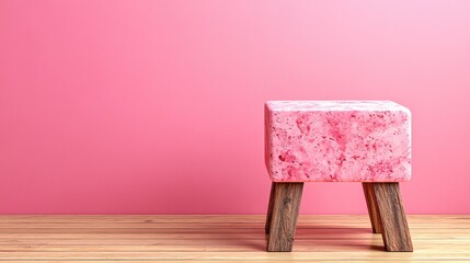 Poster - Pink cube table