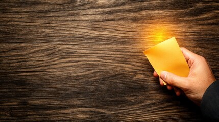Aufkleber - Hand holding note