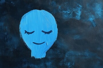 Aufkleber - Blue abstract face on dark background