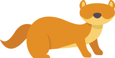 Sticker - Cartoon weasel standing on four legs, a small carnivorous mammal with a long slender body and short legs