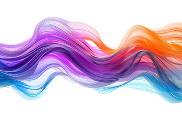Wall Mural - Striking colorful 3D wave in futuristic fluid shapes isolated on transparent background