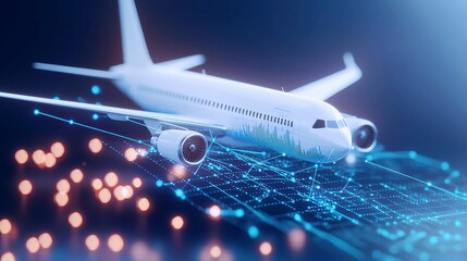 Poster - Global Business Network Dynamics, an engaging 3D animation showcasing growth through interconnected lines, dots, and grids, highlighting charts and graphs in a vibrant blue palette.