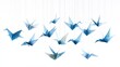© Gia - Elegant Blue Paper Cranes Hanging in Air