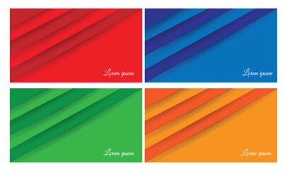 Poster - Abstract Folded Paper Background Set Different Colors. Backgrounds and textures for book covers vector art