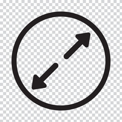 Maximize and expand, direction arrows from full screen icon vector. Flat style Arrow means from expansion and open icon vector illustration.