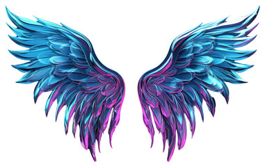 Canvas Print - PNG Neon angel wings pattern lightweight accessories.