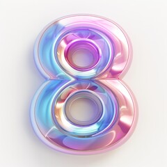 Poster - Vibrant colorful number eight design with glossy finish, suitable for modern digital art and creative projects