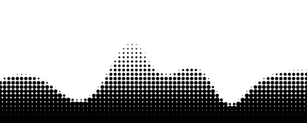 Leinwandbilder - Abstract dotted wave. Flowing dots particle wave fade on transparent background. Textured fluid Halftone gradient effect. Dynamic vector design with points.