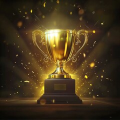 champion golden trophy for winner background. success and achievement concept. sport and cup award t