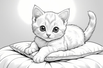 Beautiful Cat Coloring Pages for Children with Playful and Charming Feline Characters