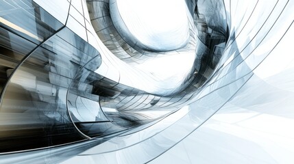 Poster - A spiral shaped building with a lot of windows